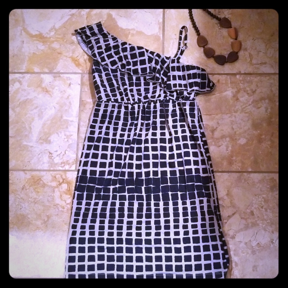 Navy and grey dress